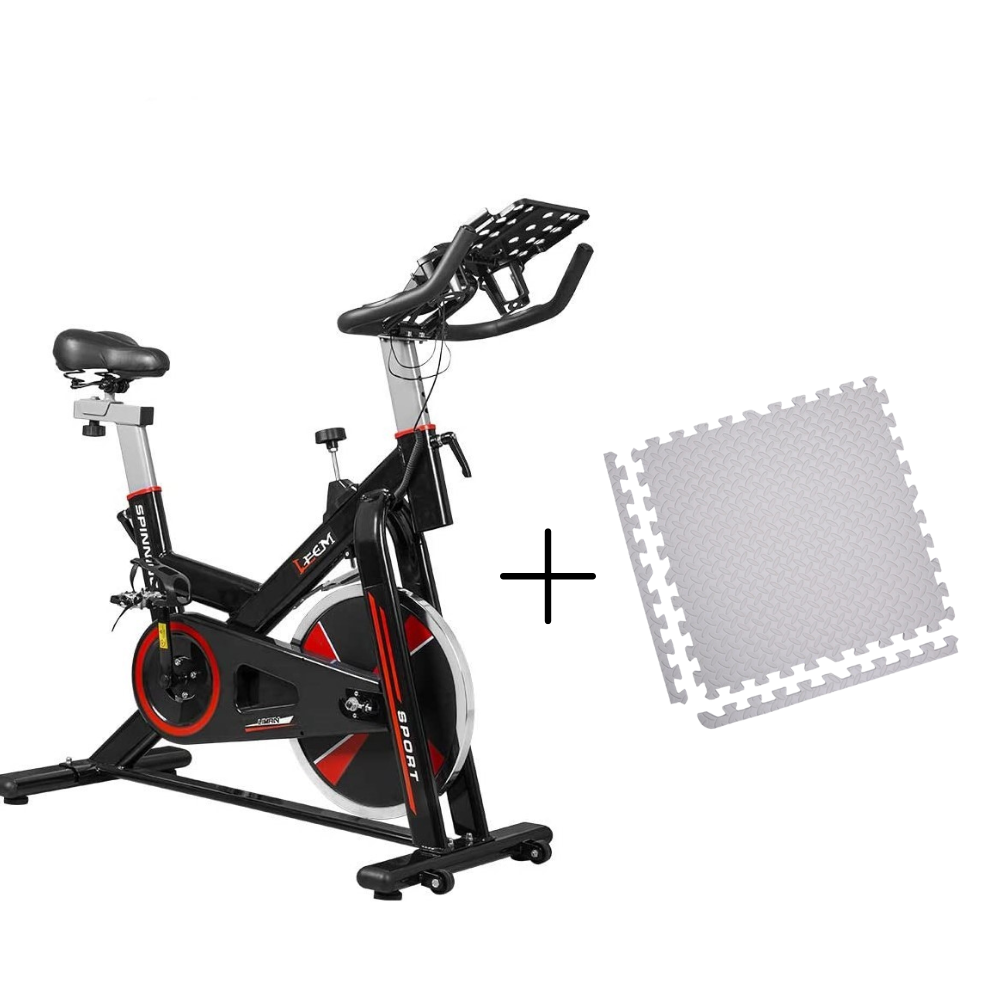 Bicicleta spinning - 10 Kg + Pack Tatami x4 (20x20x2)