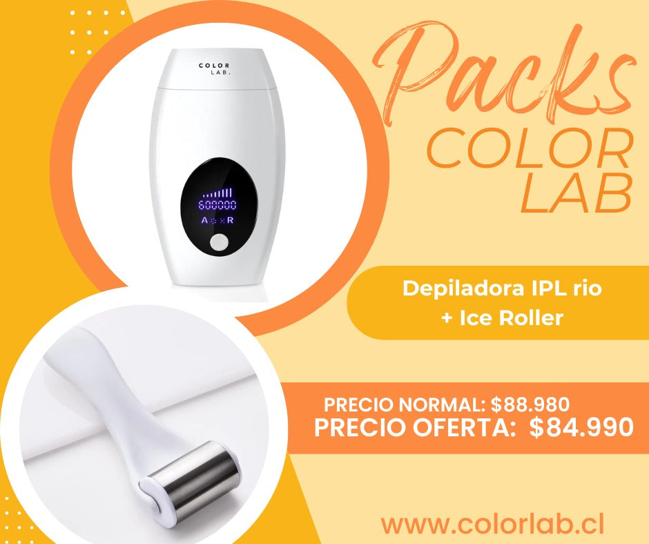 Pack depiladora ipl Rio y Ice roller