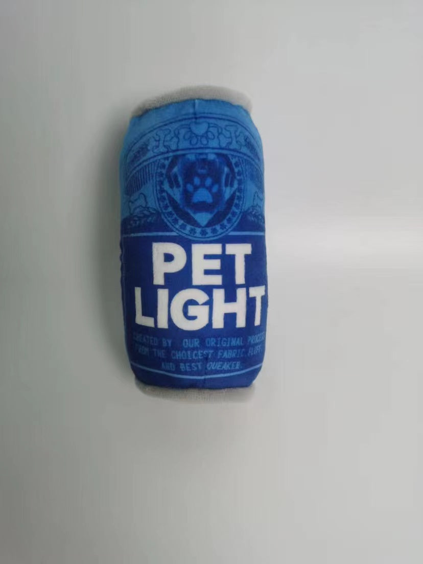 Peluche para perro con forma de lata de cerveza